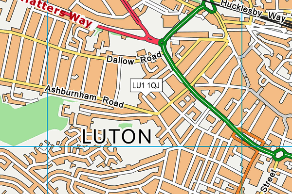 LU1 1QJ map - OS VectorMap District (Ordnance Survey)