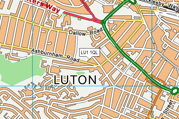 LU1 1QL map - OS VectorMap District (Ordnance Survey)