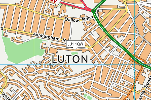 LU1 1QW map - OS VectorMap District (Ordnance Survey)