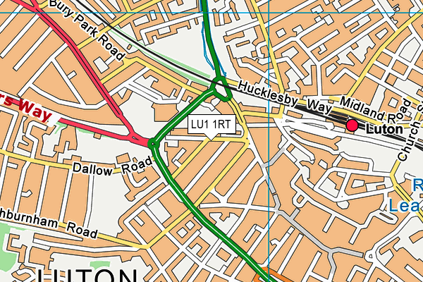 LU1 1RT map - OS VectorMap District (Ordnance Survey)