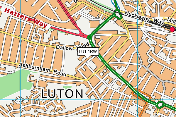 LU1 1RW map - OS VectorMap District (Ordnance Survey)
