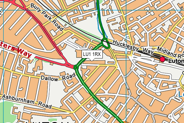 LU1 1RX map - OS VectorMap District (Ordnance Survey)