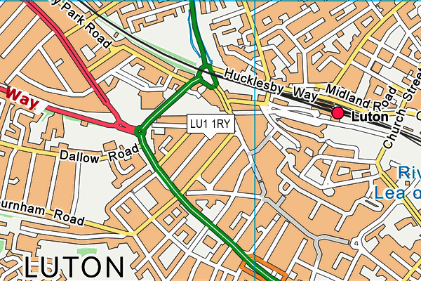 LU1 1RY map - OS VectorMap District (Ordnance Survey)