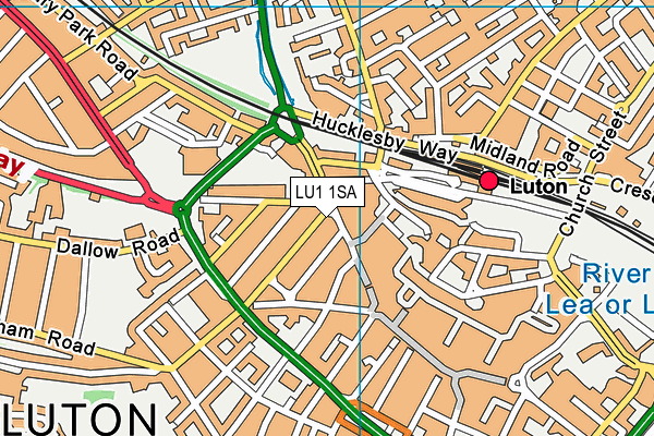 LU1 1SA map - OS VectorMap District (Ordnance Survey)