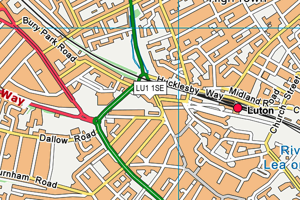 LU1 1SE map - OS VectorMap District (Ordnance Survey)