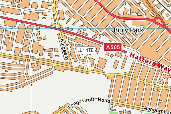 LU1 1TE map - OS VectorMap District (Ordnance Survey)