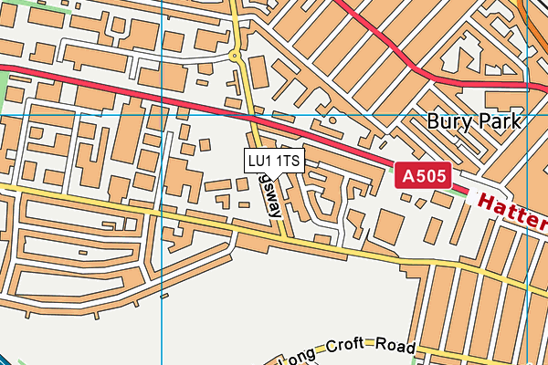 LU1 1TS map - OS VectorMap District (Ordnance Survey)