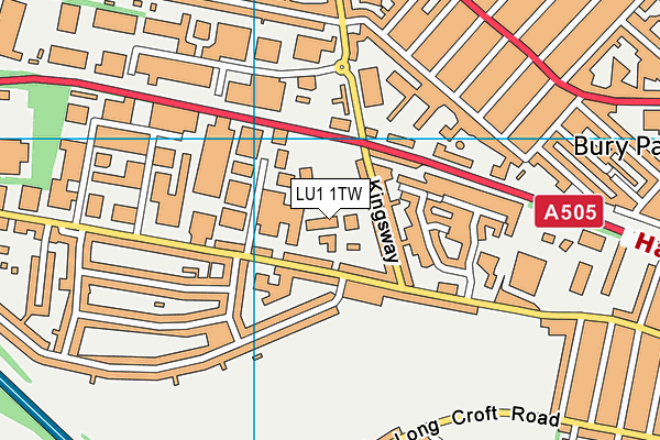 LU1 1TW map - OS VectorMap District (Ordnance Survey)