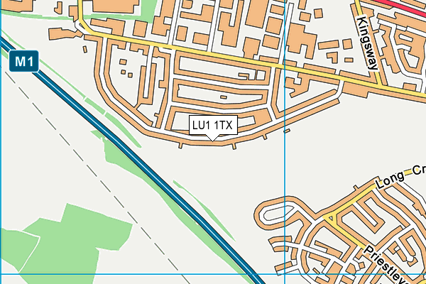 LU1 1TX map - OS VectorMap District (Ordnance Survey)