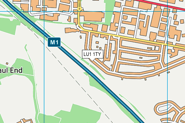 LU1 1TY map - OS VectorMap District (Ordnance Survey)