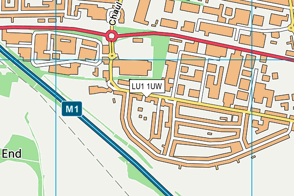 LU1 1UW map - OS VectorMap District (Ordnance Survey)