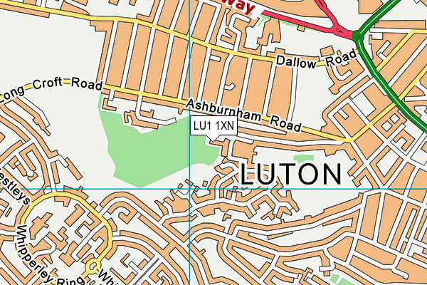 LU1 1XN map - OS VectorMap District (Ordnance Survey)