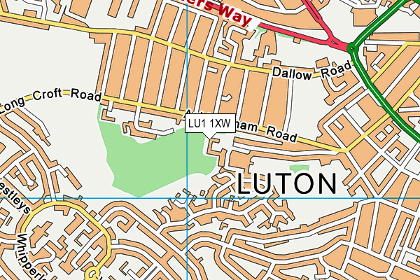 LU1 1XW map - OS VectorMap District (Ordnance Survey)