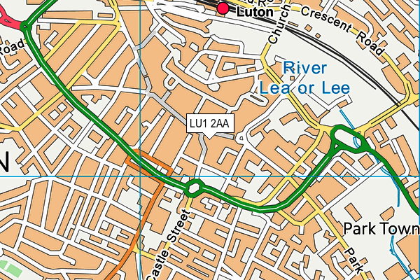 LU1 2AA map - OS VectorMap District (Ordnance Survey)