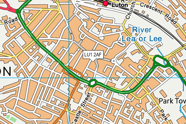 LU1 2AF map - OS VectorMap District (Ordnance Survey)