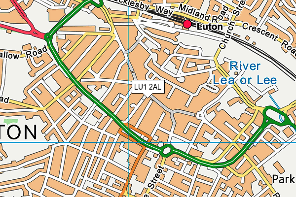 LU1 2AL map - OS VectorMap District (Ordnance Survey)