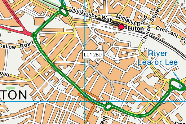 LU1 2BD map - OS VectorMap District (Ordnance Survey)