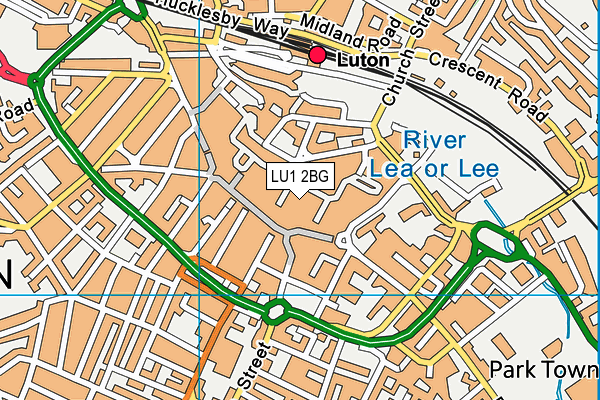 LU1 2BG map - OS VectorMap District (Ordnance Survey)