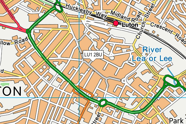 LU1 2BU map - OS VectorMap District (Ordnance Survey)