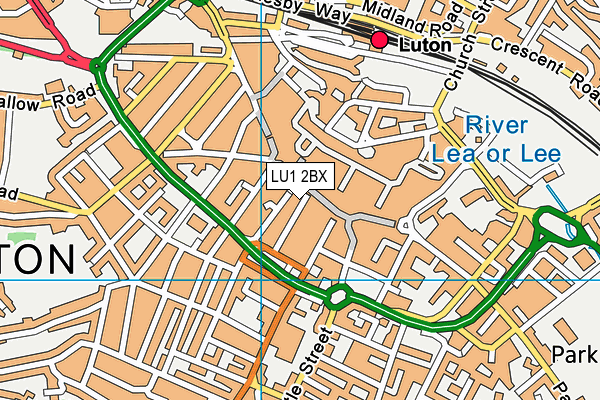 LU1 2BX map - OS VectorMap District (Ordnance Survey)