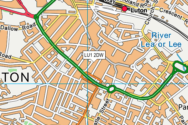 LU1 2DW map - OS VectorMap District (Ordnance Survey)