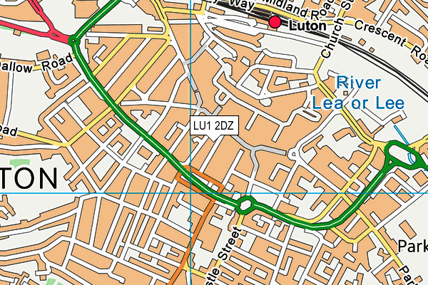 LU1 2DZ map - OS VectorMap District (Ordnance Survey)