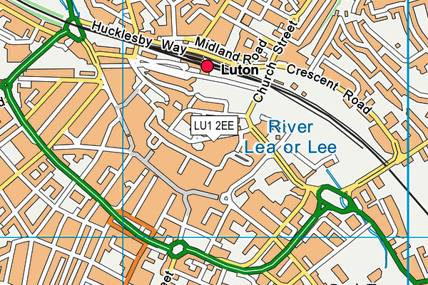 LU1 2EE map - OS VectorMap District (Ordnance Survey)