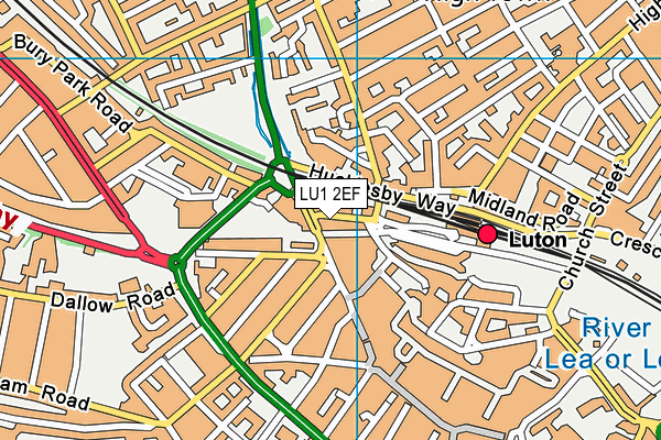 LU1 2EF map - OS VectorMap District (Ordnance Survey)