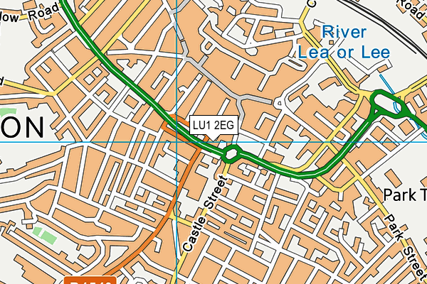 LU1 2EG map - OS VectorMap District (Ordnance Survey)