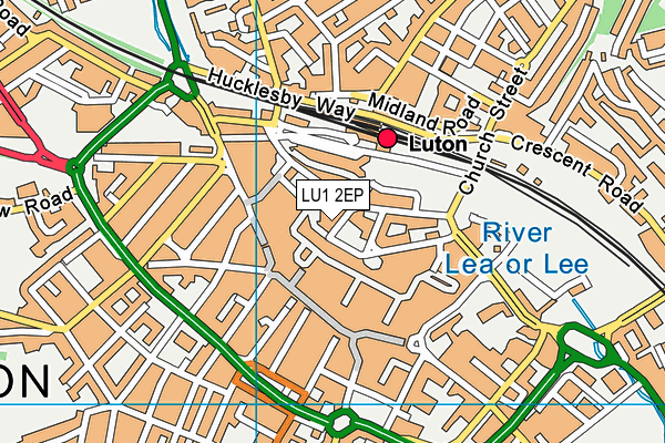 LU1 2EP map - OS VectorMap District (Ordnance Survey)