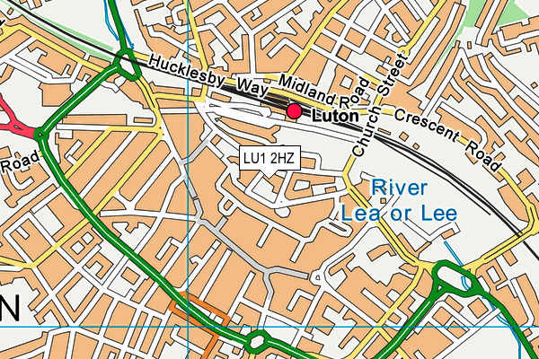 LU1 2HZ map - OS VectorMap District (Ordnance Survey)