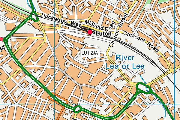 LU1 2JA map - OS VectorMap District (Ordnance Survey)