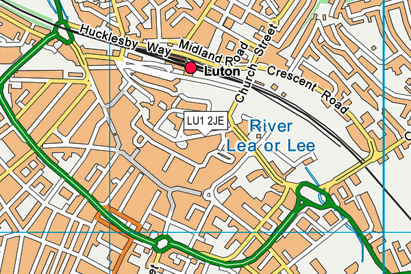 LU1 2JE map - OS VectorMap District (Ordnance Survey)