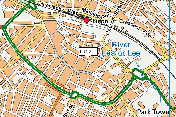 LU1 2LL map - OS VectorMap District (Ordnance Survey)
