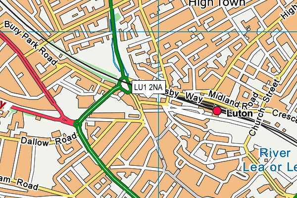 LU1 2NA map - OS VectorMap District (Ordnance Survey)