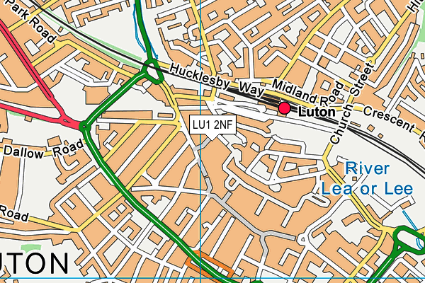 LU1 2NF map - OS VectorMap District (Ordnance Survey)