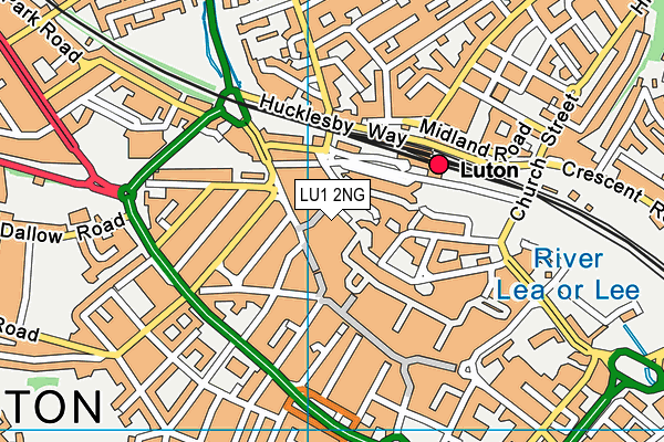 LU1 2NG map - OS VectorMap District (Ordnance Survey)