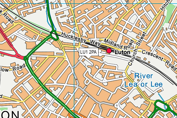 LU1 2PA map - OS VectorMap District (Ordnance Survey)