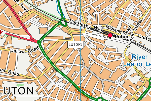 LU1 2PJ map - OS VectorMap District (Ordnance Survey)