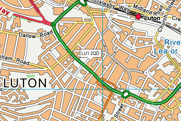 LU1 2QD map - OS VectorMap District (Ordnance Survey)