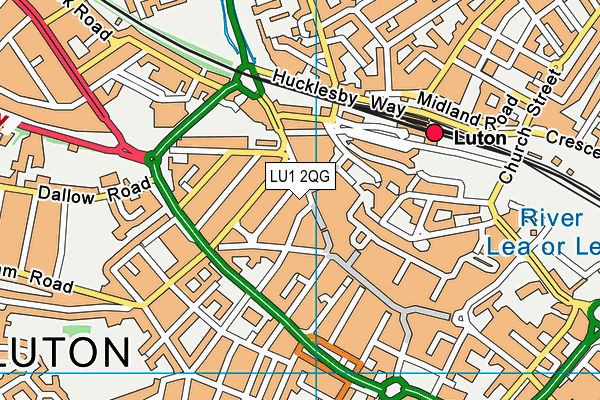 LU1 2QG map - OS VectorMap District (Ordnance Survey)