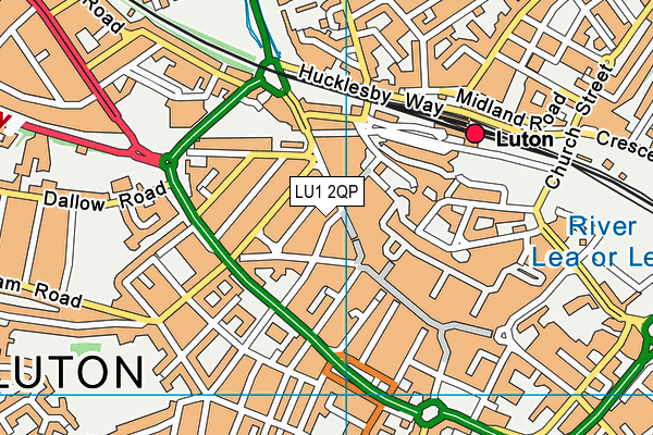 LU1 2QP map - OS VectorMap District (Ordnance Survey)