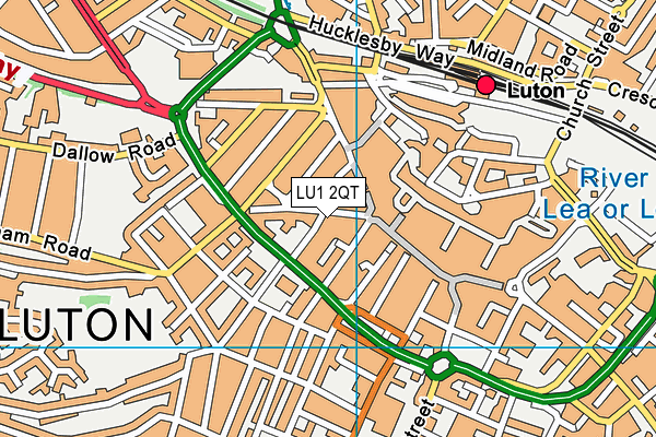 LU1 2QT map - OS VectorMap District (Ordnance Survey)