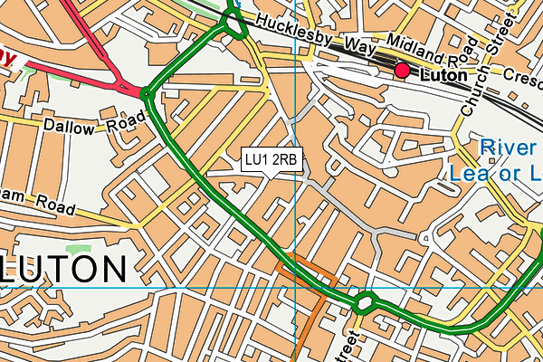 LU1 2RB map - OS VectorMap District (Ordnance Survey)