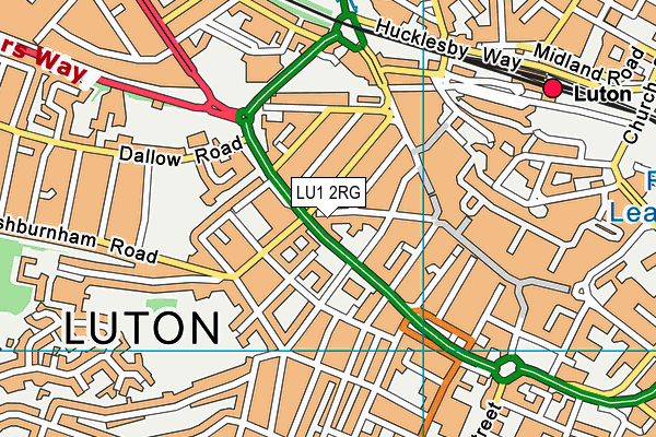 LU1 2RG map - OS VectorMap District (Ordnance Survey)