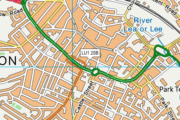 LU1 2SB map - OS VectorMap District (Ordnance Survey)