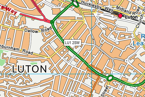 LU1 2SW map - OS VectorMap District (Ordnance Survey)