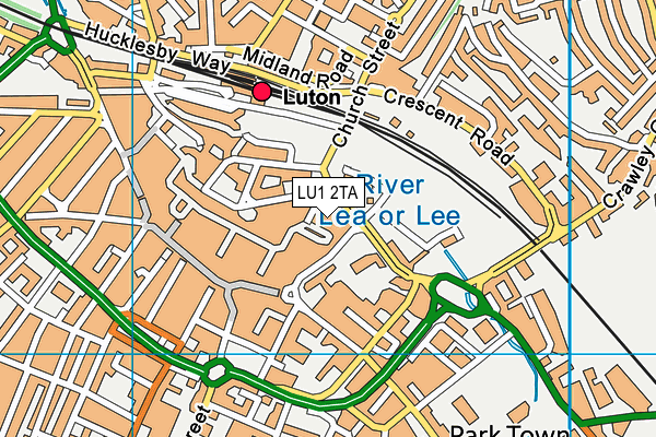 LU1 2TA map - OS VectorMap District (Ordnance Survey)