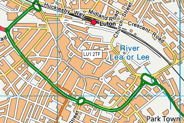 LU1 2TF map - OS VectorMap District (Ordnance Survey)