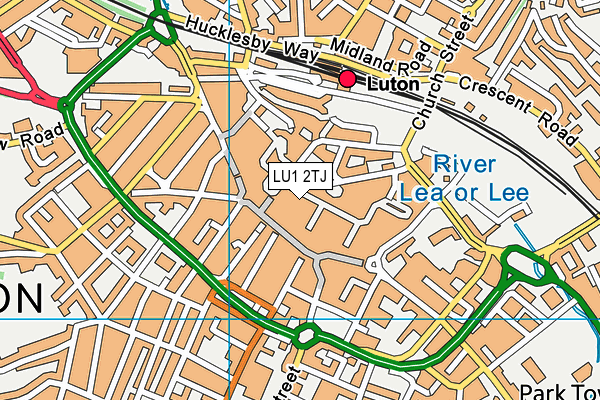 LU1 2TJ map - OS VectorMap District (Ordnance Survey)